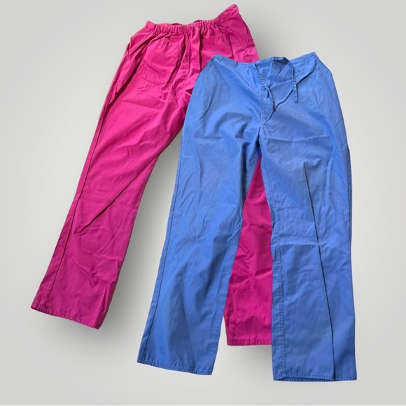 Lot/2 Natural Uniforms Scrub Pants Pink & Blue Sz M - Picture 10 of 10